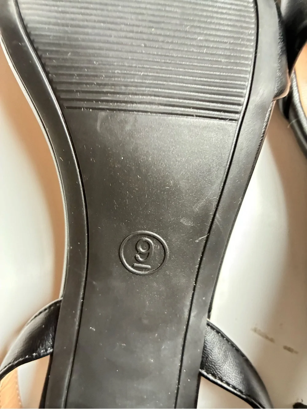 a new day Black Square-Toe Ankle Strap Sandals